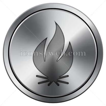 Fire icon. Round icon imitating metal. - Website icons