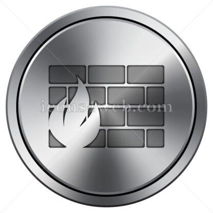 Firewall icon. Round icon imitating metal. - Website icons