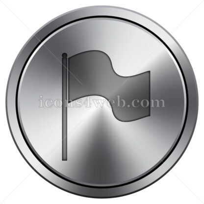 Flag icon. Round icon imitating metal. - Website icons