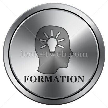 Formation icon. Round icon imitating metal. - Website icons