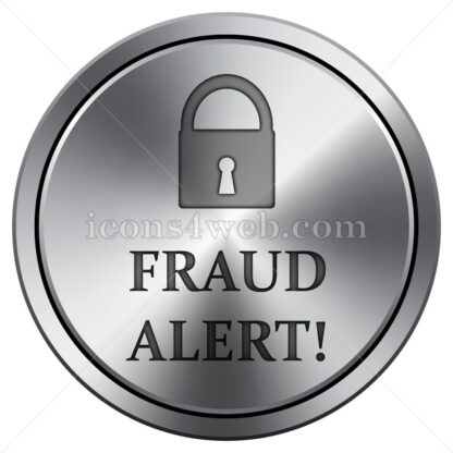Fraud alert icon. Round icon imitating metal. - Website icons
