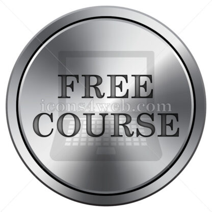 Free course icon. Round icon imitating metal. - Website icons