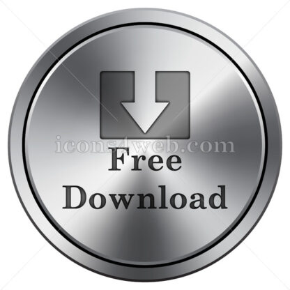 Free download icon. Round icon imitating metal. - Website icons