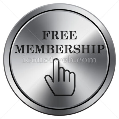 Free membership icon. Round icon imitating metal. - Website icons