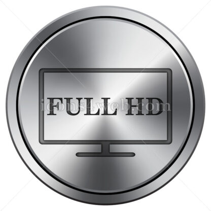 Full HD icon. Round icon imitating metal. - Website icons