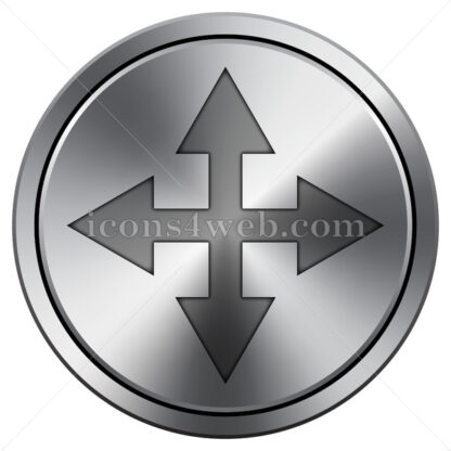 Full screen icon. Round icon imitating metal. - Website icons