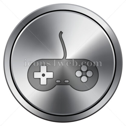 Gamepad icon. Round icon imitating metal. - Website icons