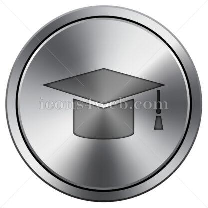 Graduation icon. Round icon imitating metal. - Website icons