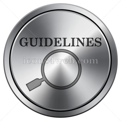 Guidelines icon. Round icon imitating metal. - Website icons