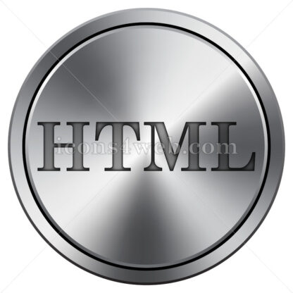 HTML icon. Round icon imitating metal. - Website icons