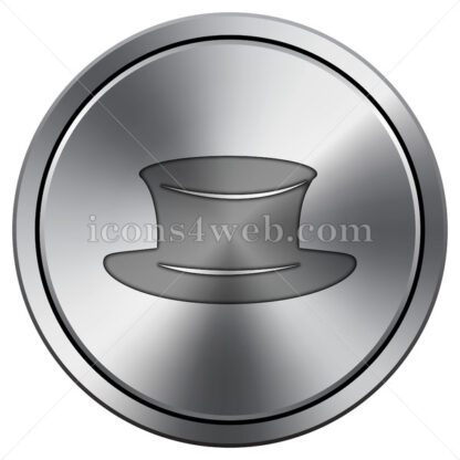Hat icon. Round icon imitating metal. - Website icons