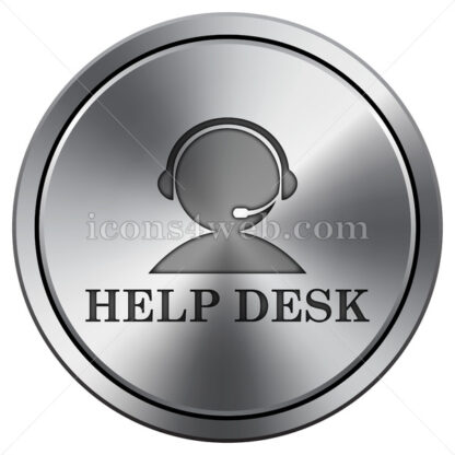 Help desk icon. Round icon imitating metal. Helpdesk button. - Website icons