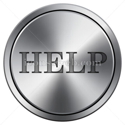 Help icon. Round icon imitating metal. - Website icons