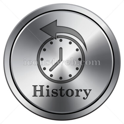 History icon. Round icon imitating metal. - Website icons