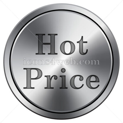 Hot price icon. Round icon imitating metal. - Website icons