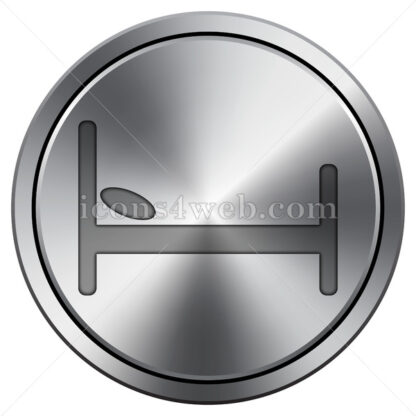 Hotel icon. Round icon imitating metal. - Website icons
