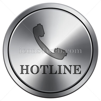 Hotline icon. Round icon imitating metal. - Website icons