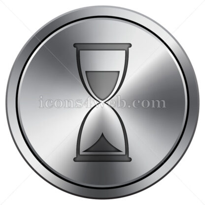 Hourglass icon. Round icon imitating metal. - Website icons