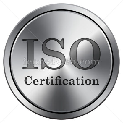 ISO certification icon. Round icon imitating metal. - Website icons