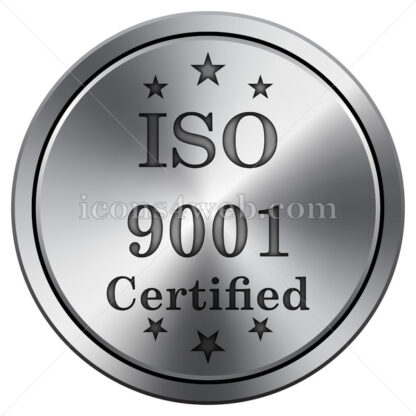 ISO9001 icon. Round icon imitating metal. - Website icons