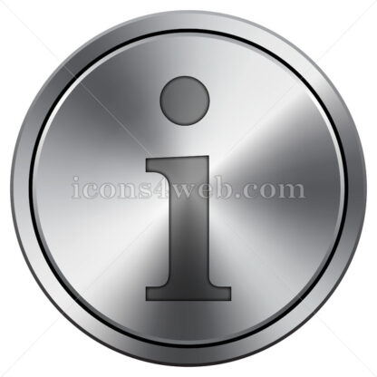 Information icon. Round icon imitating metal. - Website icons