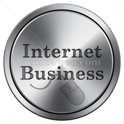 Internet business icon. Round icon imitating metal. - Website icons