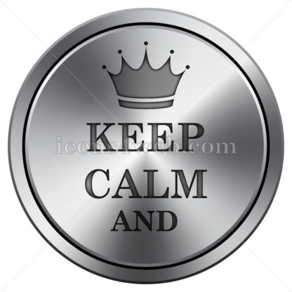 Keep calm icon. Round icon imitating metal. - Website icons