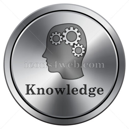 Knowledge icon. Round icon imitating metal. - Website icons