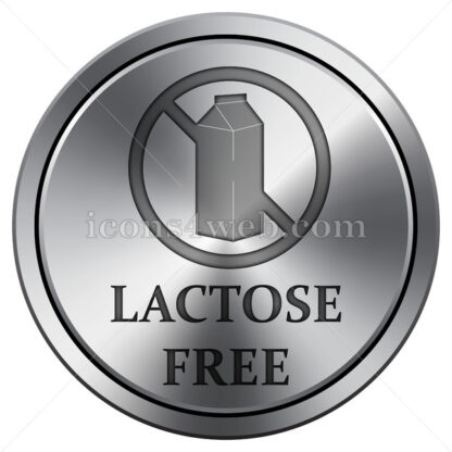 Lactose free icon. Round icon imitating metal. - Website icons