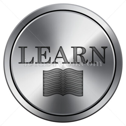Learn icon. Round icon imitating metal. - Website icons