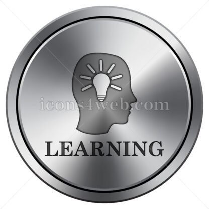 Learning icon. Round icon imitating metal. - Website icons