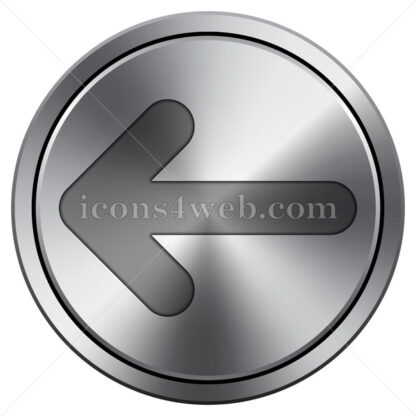Left arrow icon. Round icon imitating metal. - Website icons