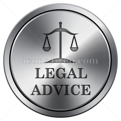 Legal advice icon. Round icon imitating metal. - Website icons