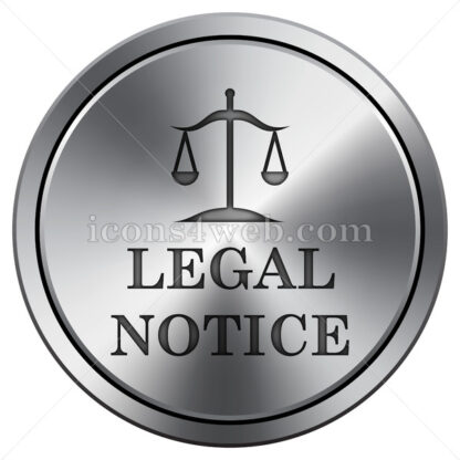 Legal notice icon. Round icon imitating metal. - Website icons