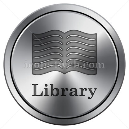 Library icon. Round icon imitating metal. - Website icons