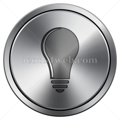 Light bulb – idea icon. Round icon imitating metal. - Website icons
