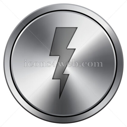 Lightning icon. Round icon imitating metal. - Website icons