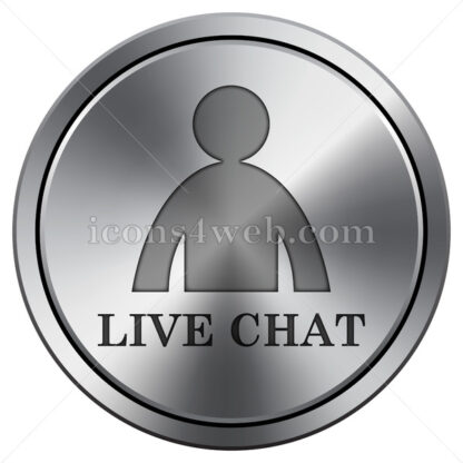Live chat icon. Round icon imitating metal. - Website icons