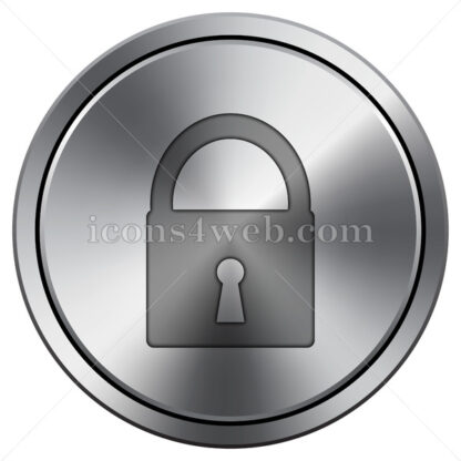 Lock icon. Round icon imitating metal. - Website icons