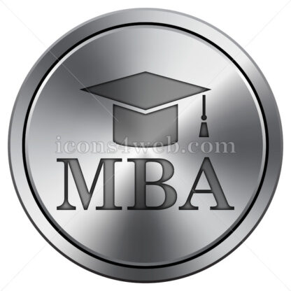 MBA icon. Round icon imitating metal. - Website icons