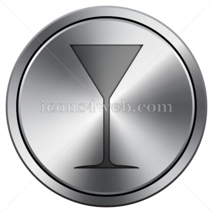 Martini glass icon. Round icon imitating metal. - Website icons