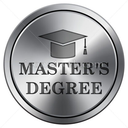Master’s degree icon. Round icon imitating metal. - Website icons