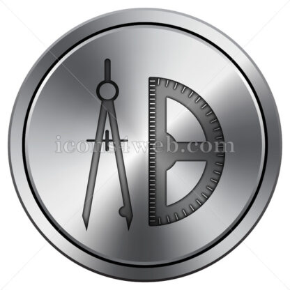 Math icon. Round icon imitating metal. - Website icons