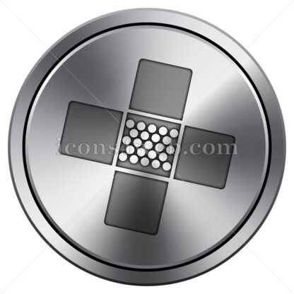 Medical patch icon. Round icon imitating metal. - Website icons