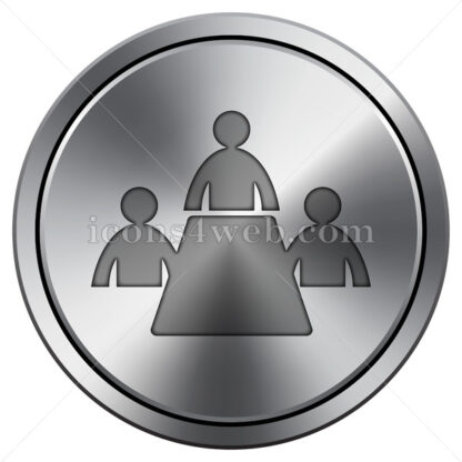 Meeting room icon. Round icon imitating metal. - Website icons