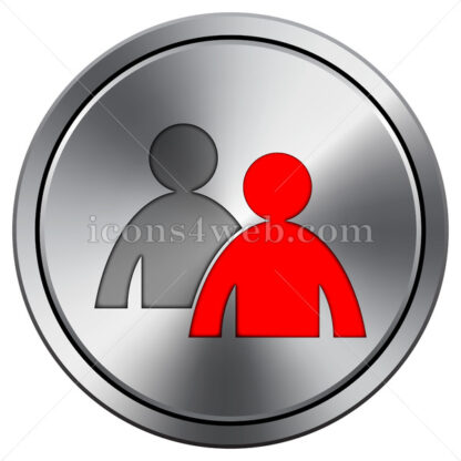 Mentoring icon. Round icon imitating metal. - Website icons