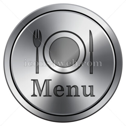 Menu icon. Round icon imitating metal. - Website icons