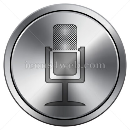 Microphone icon. Round icon imitating metal. - Website icons