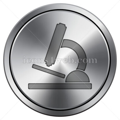 Microscope icon. Round icon imitating metal. - Website icons