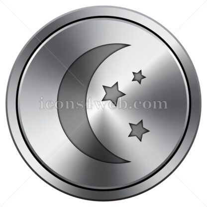 Moon icon. Round icon imitating metal. - Website icons